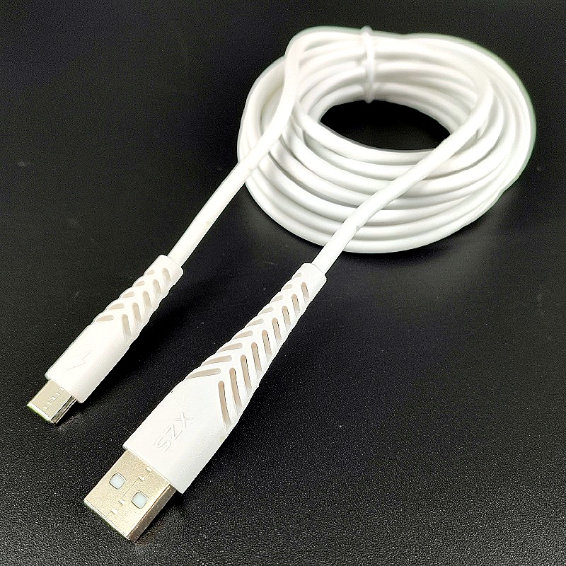 Шнур USB штекер А – штекер Type-C 3,0м, белый, кабель быстрой передачи данных