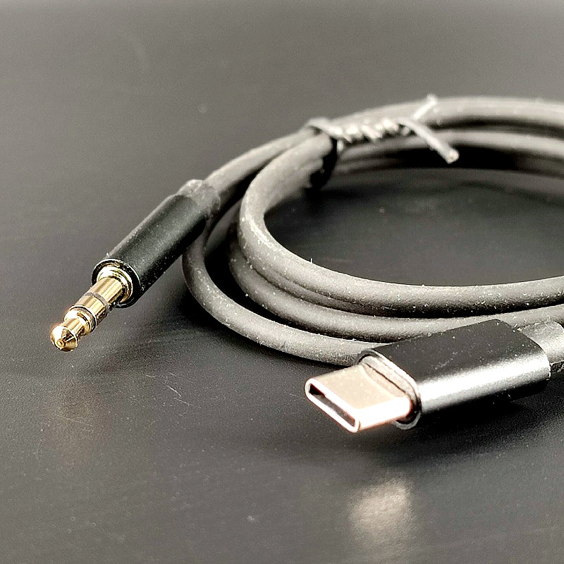 Шнур USB штекер Type-C – джек стерео Gold 3,5мм 1,0м, черный