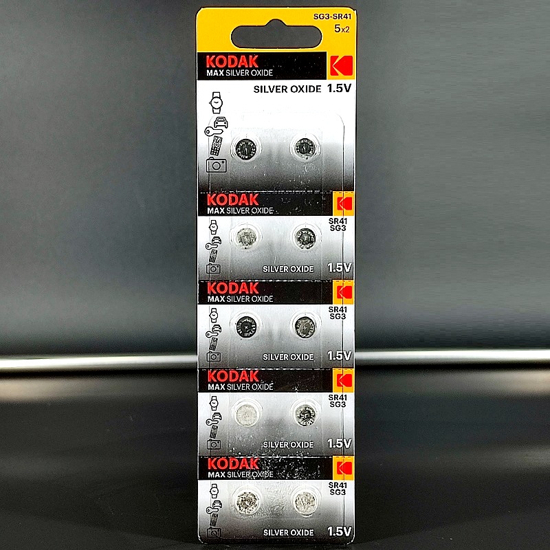 Элемент питания Silver Oxide (серебряно-оксидный) AG-3 1,5V, Kodak MAX, 10шт/блистер, цена за пару