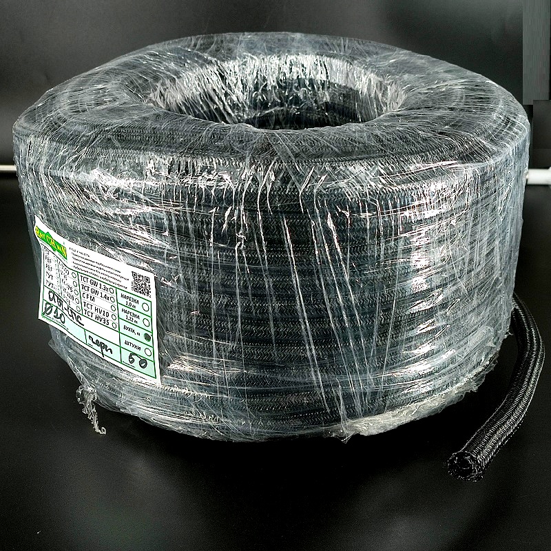 Кабельная оплетка из PET сетчатого плетения самозаворачивающаяся 10,0мм черная