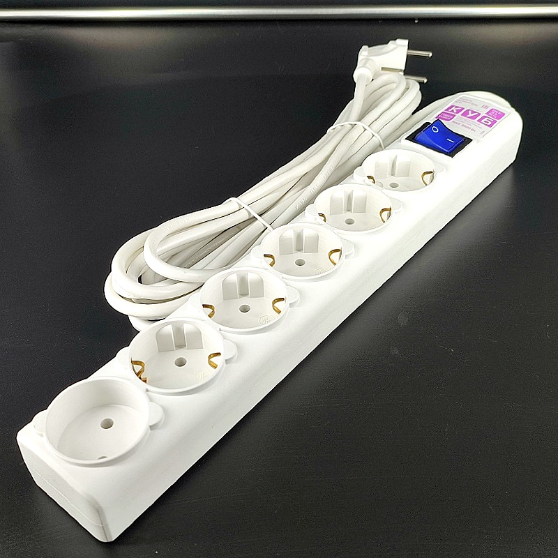 Сетевой фильтр 16A/3,5кВт «Power Cube» на 6 еврогнезд 5,0м