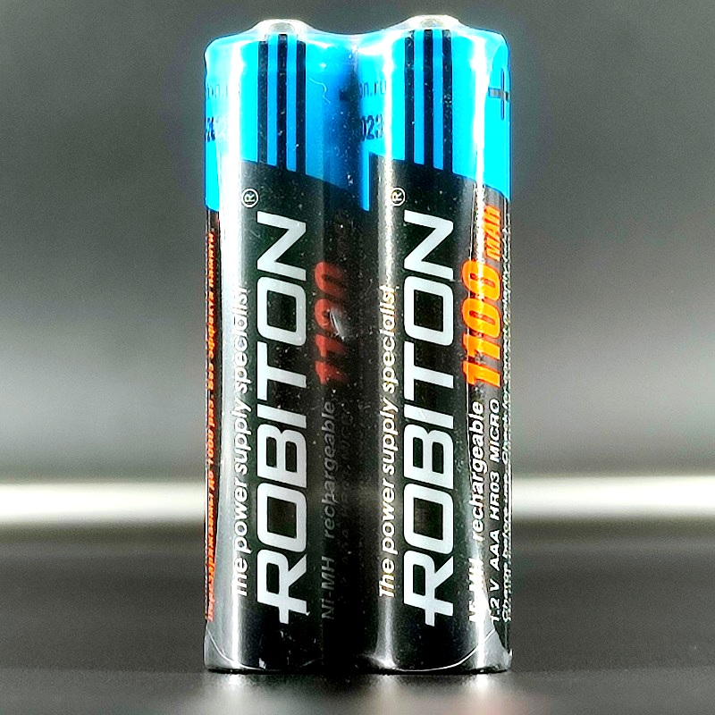 Элемент питания AAA 1,2V 1100mAh Robiton HR03 Ni-MH, 2шт/т.у.